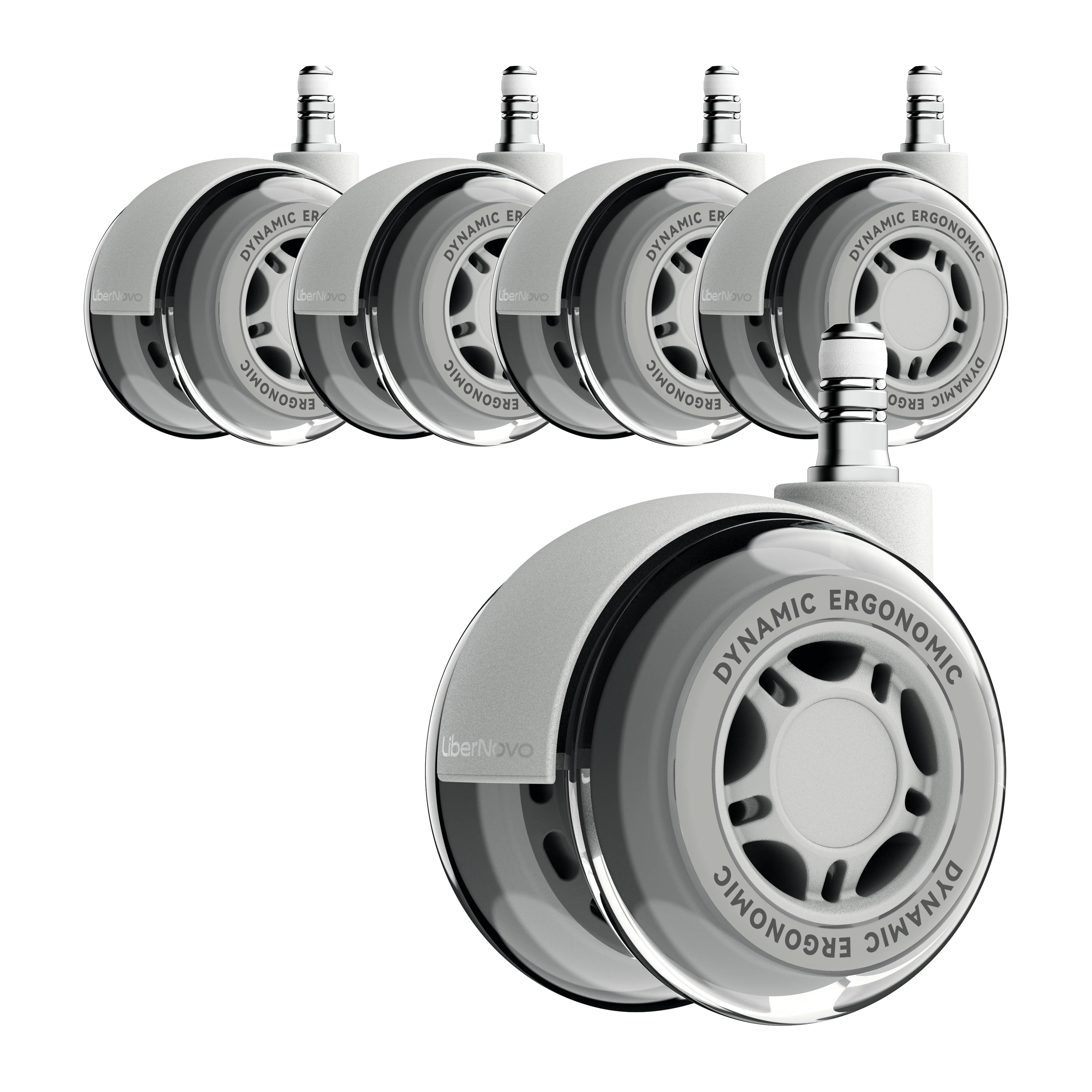 LiberNovo 7.5cm Dual Rubber Chair Wheels - Effortless Glide for Carpet & Hardwood Floors - Image 5