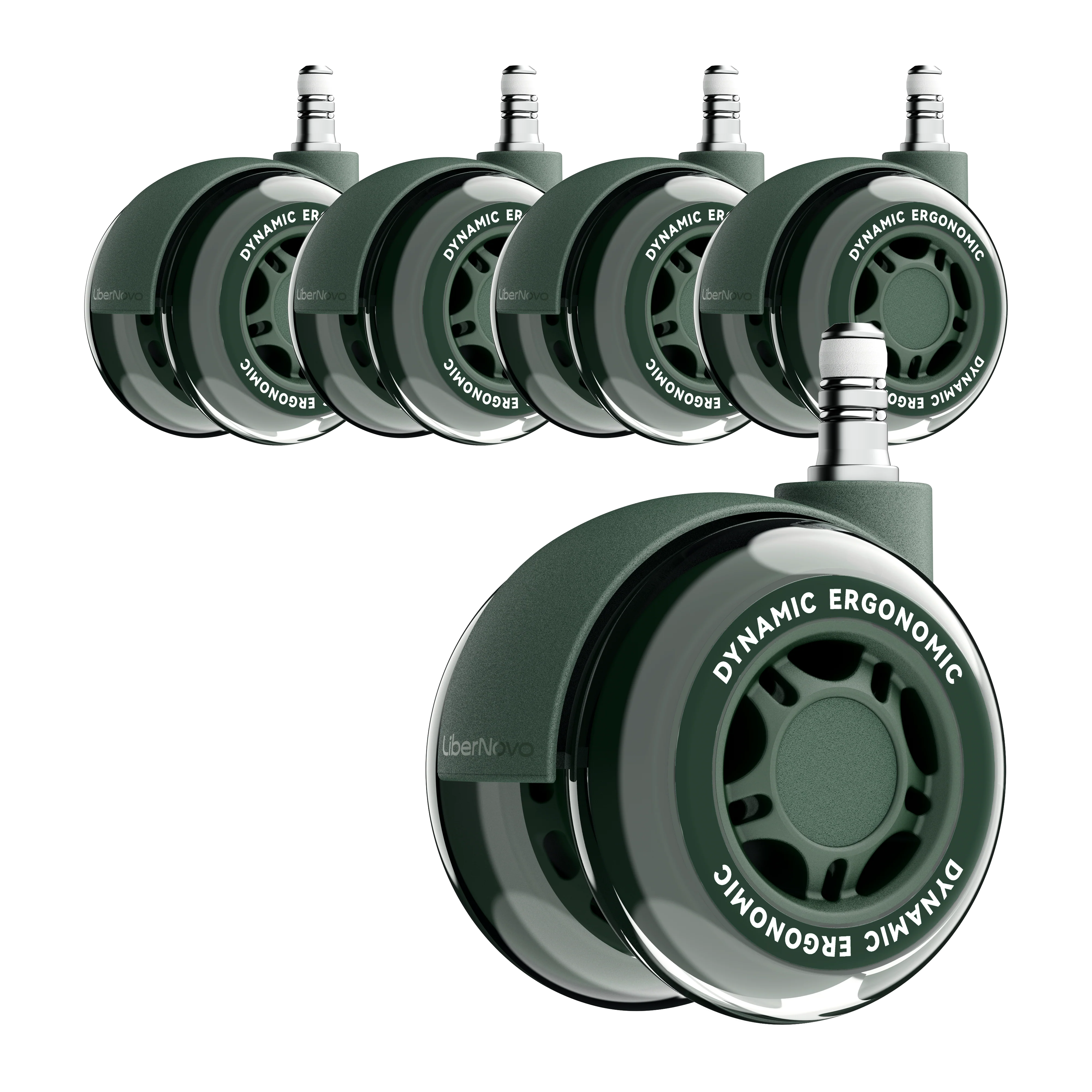 LiberNovo 7.5cm Dual Rubber Chair Wheels - Effortless Glide for Carpet & Hardwood Floors - Image 8